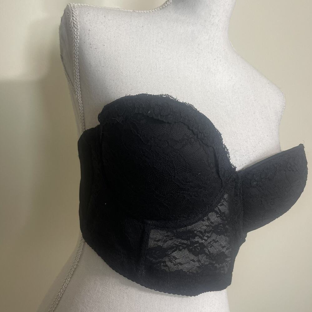 Youmita Women Corset Push Up Bra Bustier Cami Top Black Lace Strapless Size‎ 38C